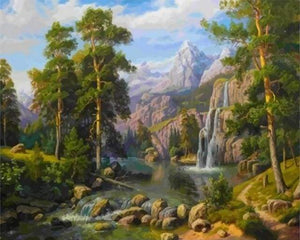 Dipingere con i numeri - Cascate Nella Foresta