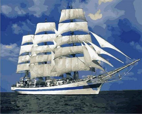 Dipingere con i numeri - La Barca A Vela Bianca