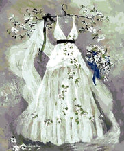 Carica l&#39;immagine nel visualizzatore di Gallery, Dipingere con i numeri - Abito Da Sposa Bianco