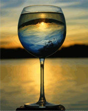 Carica l&#39;immagine nel visualizzatore di Gallery, Dipingere con i numeri - Bicchiere Di Vino E Bella Vista