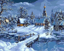 Carica l&#39;immagine nel visualizzatore di Gallery, Dipingere con i numeri - Paesaggio Invernale