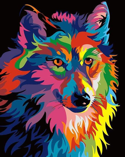 Dipingere con i numeri - Lupo Pop Art