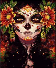 Carica l&#39;immagine nel visualizzatore di Gallery, Dipingere con i numeri - Volto Di Donna E Fiori
