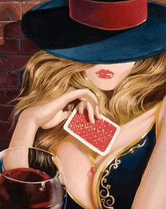 Dipingere con i numeri - Donna Con Le Carte