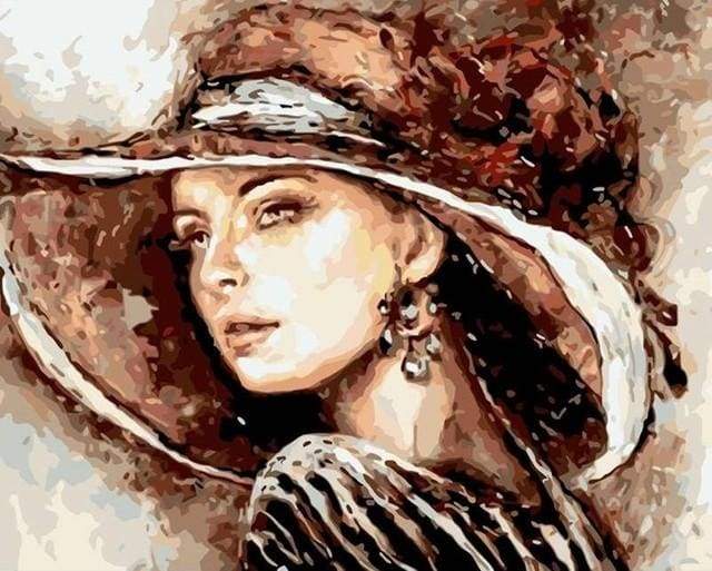 Dipingere con i numeri - Donna Con Cappello