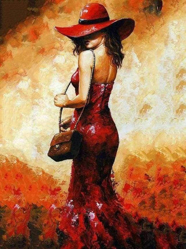 Dipingere con i numeri - Donna Con Cappello Rosso