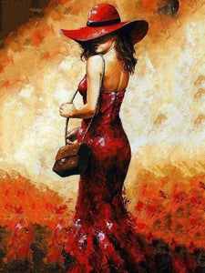 Dipingere con i numeri - Donna Con Cappello Rosso