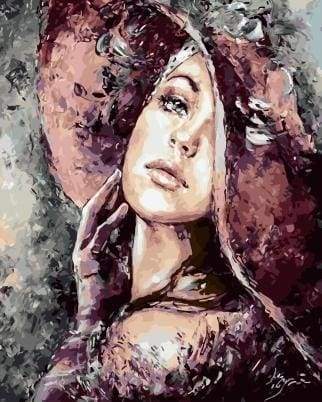 Dipingere con i numeri - Donna Con Cappello Rosso Vintage