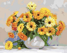 Carica l&#39;immagine nel visualizzatore di Gallery, Dipingere con i numeri - Fiori Gialli In Un Vaso Bianco
