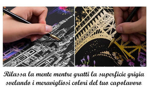 Scratch Painting - Panorama Della Torre Eiffel